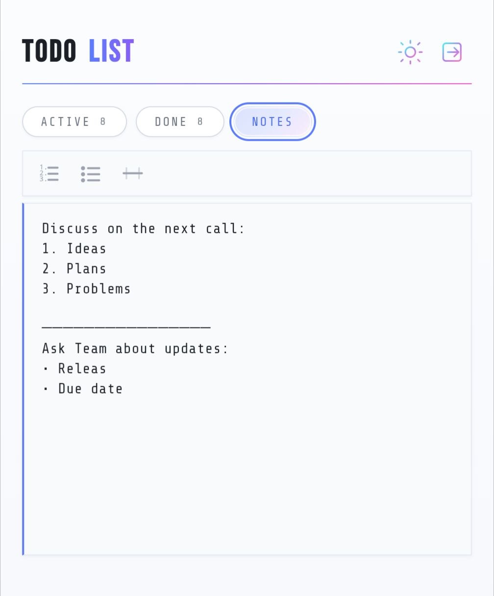 Notes Tab — Light